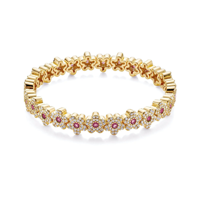 The Pavé Flower Bracelet (Ruby) by Orloveria