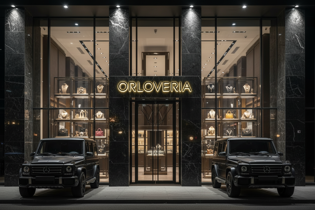 ORLOVERIA Storefront with Interior Displays